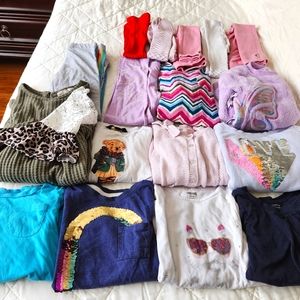 HUGE Lot of 17 Little Girls Clothing - Shirts, Long Sleeve Tees, Dresses & More!